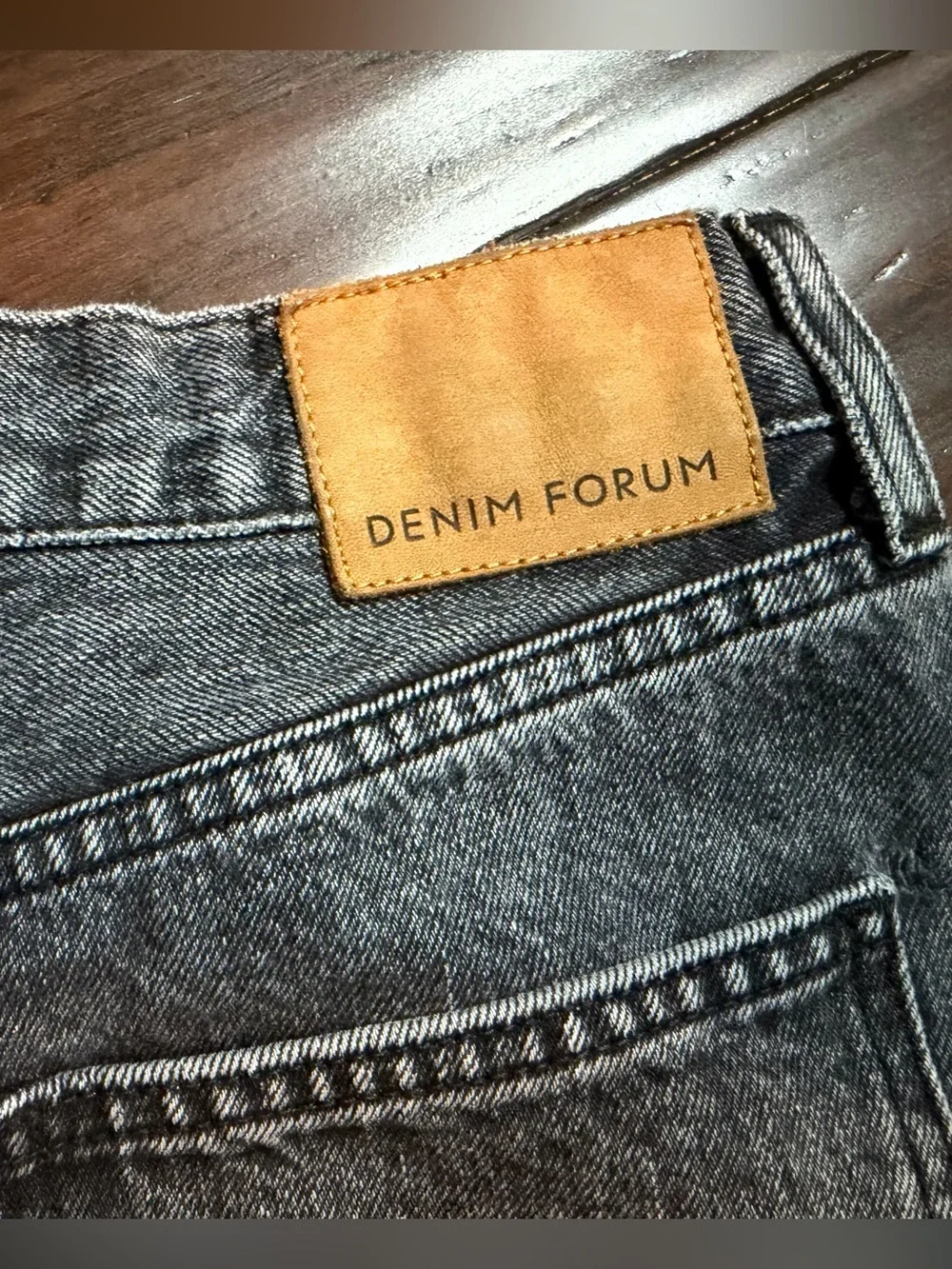 Denim Forum The Farrah Short Washed Black Denim Shorts 24